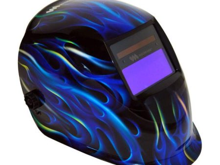 Weldmark Blue Ghost Flame  Steel Works  Variable Shade Welding Helmet Fashion