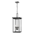 Barkeley 27 in. 4 Lights Outdoor Hanging Lantern Powder Coated Black Finish Online now