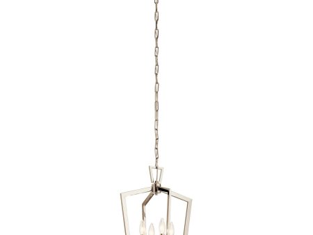 Abbotswell 14 in. 4 Lights Pendant Light Nickel Finish Hot on Sale