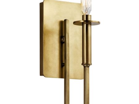 Alden 12 in. Armed Sconce Brass Finish on Sale