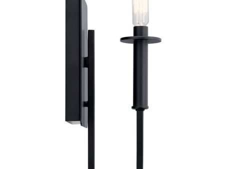 Alden 12 in. Armed Sconce Black Finish Online Hot Sale