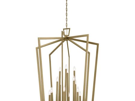 Abbotswell 37 in. 16 Lights Chandelier Natural Brass Finish Cheap