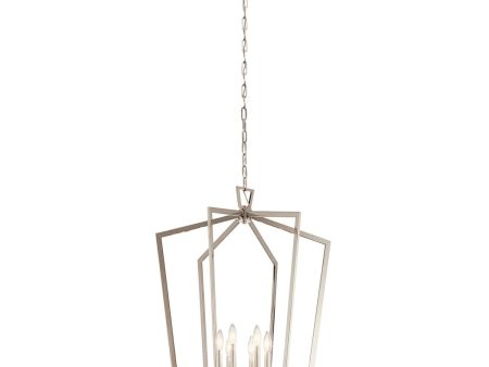 Abbotswell 25 in. 6 Lights Chandelier Nickel Finish For Cheap