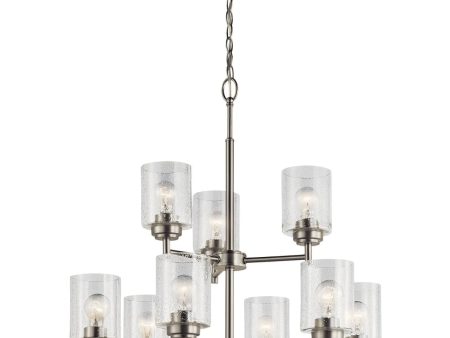 Winslow 27  9-Light Chandelier, Brushed Nickel Finish Cheap