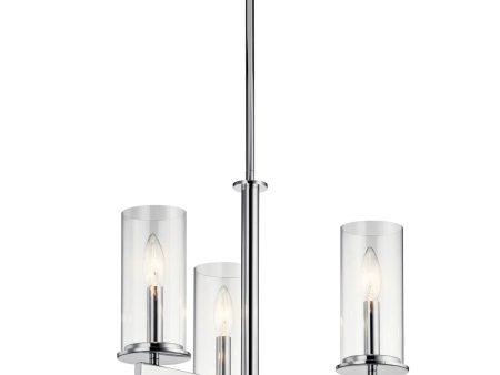 Crosby 18  3-Light Convertible Chandelier with Clear Glass, Chrome Finish Online