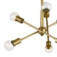 Armstrong 20 in. 6 Lights Chandelier Natural Brass Finish For Cheap