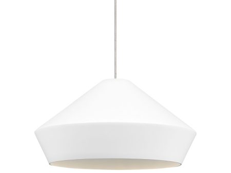 Brummel Monorail Cone LED Pendant Light 275 Lumens Antique Bronze Finish Matte White Shade Online now