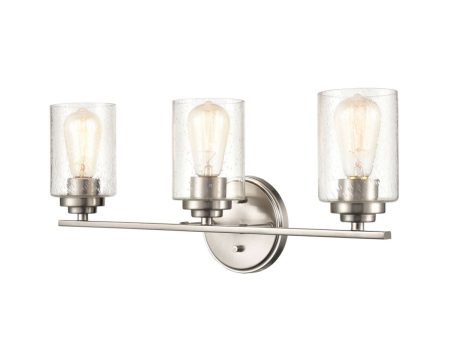 22 in. Vanity Light 3 Lights Nickel Finish For Discount