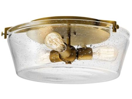 Alton 19 in. Ceiling Flush Mount Light Brass Finish For Sale