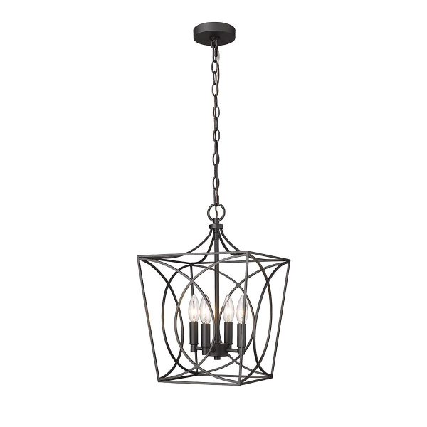 Tracy 12 in. 4 Lights Pendant Light Matte Black Finish Supply