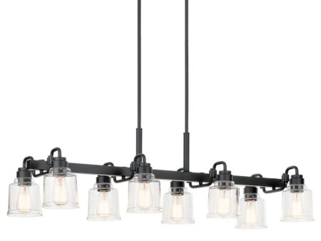 Aivian 42 in. 8 Lights Chandelier Black finish Fashion