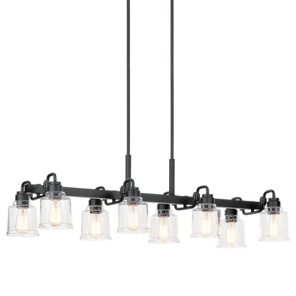 Aivian 42 in. 8 Lights Chandelier Black finish Fashion