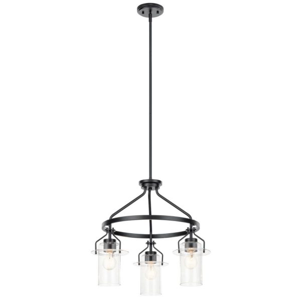 Everett 23 in. 3 Lights Chandelier Black finish Online now