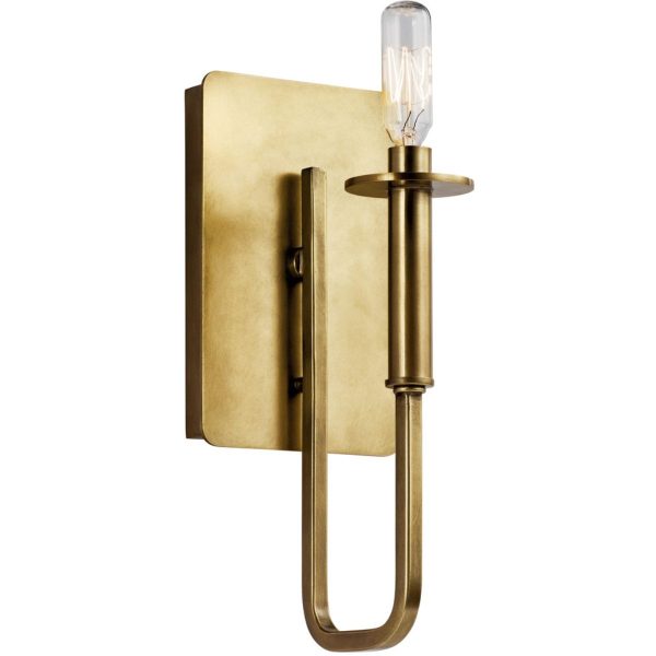 Alden 12 in. Armed Sconce Brass Finish on Sale