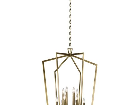 Abbotswell 30 in. 12 Lights Chandelier Natural Brass Finish Online Sale