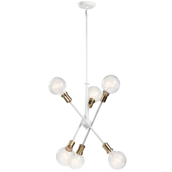 Armstrong 20 in. 6 Lights Chandelier White Finish on Sale