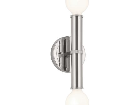 Torche 10 in. 2 Lights Wall Light Polished Nickel Finish Discount