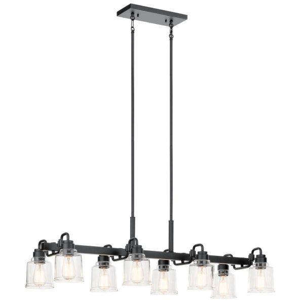 Aivian 42 in. 8 Lights Chandelier Black finish Fashion