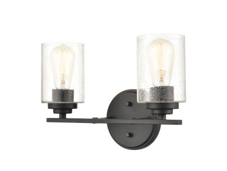 14 in. Vanity Light 2 Lights Black Finish Sale