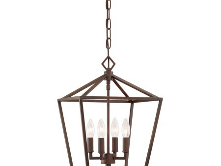 12 in. 4 Lights Pendant Light Bronze Finish For Cheap