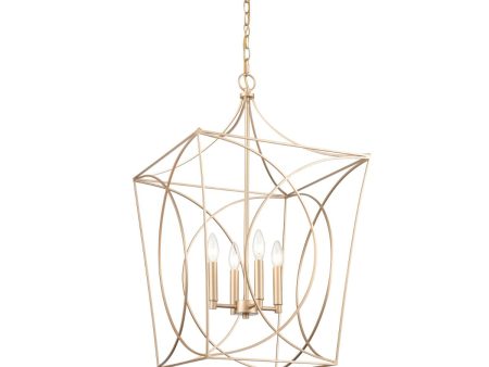 Tracy 18 in. 4 Lights Pendant Light Gold Finish Online Hot Sale