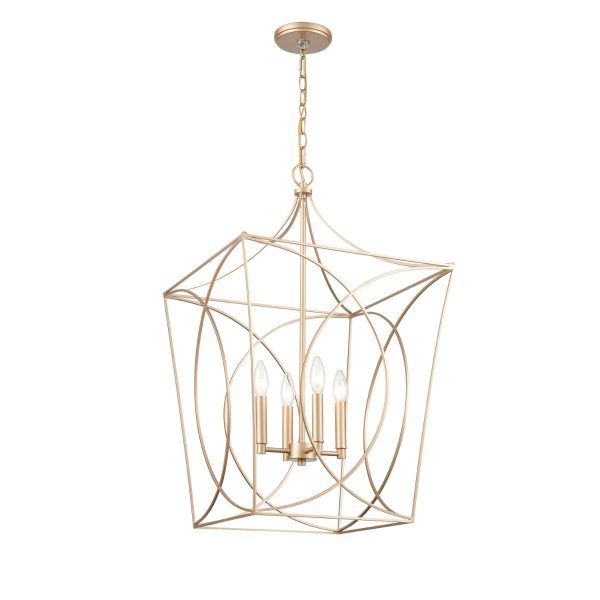 Tracy 18 in. 4 Lights Pendant Light Gold Finish Online Hot Sale