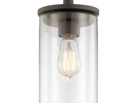 Crosby 11  1-Light Mini Pendant Light with Clear Glass, Olde Bronze Finish on Sale