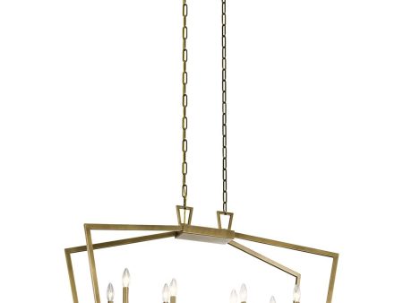 Abbotswell 42 in. 8 Lights Chandelier Natural Brass Finish Online