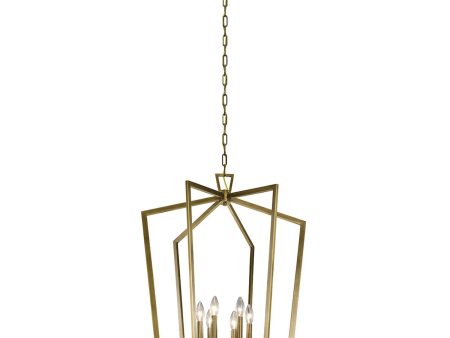 Abbotswell 25 in. 6 Lights Chandelier Brass Finish Fashion