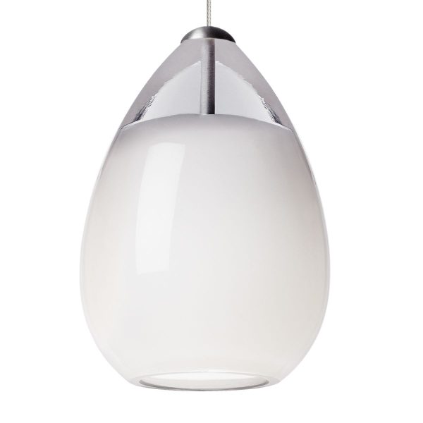 Alina Monorail Teardrop LED Pendant Light 363 Lumens 3000K Satin Nickel White Finish Supply