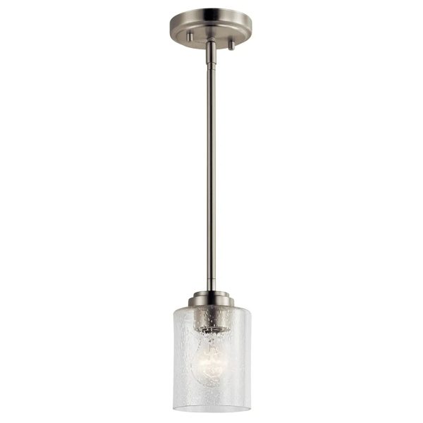 Winslow 8  1-Light Mini Pendant Light, Brushed Nickel Finish For Sale