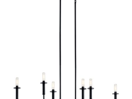 Alden 39 in. 6 Lights Chandelier Black Finish Online Sale