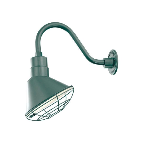 R series 10 In. Satin Green Outdoor Angle Shade with 3 4 In. Fitter For Discount