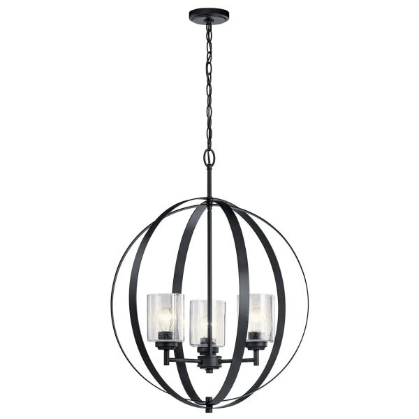 Winslow 31  3-Light Chandelier, Black Finish Sale