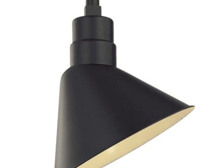 R series 12 In. Satin Black Outdoor Angle Shade with 3 4 In. Fitter Supply