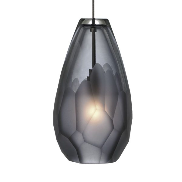 Briolette 4 in. Freejack LED Pendant Light 500 Lumens Antique Bronze Finish Smoke Glass on Sale