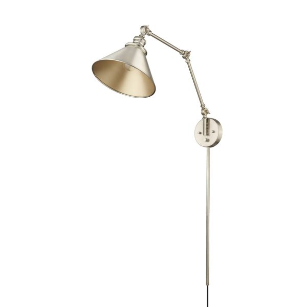 Edward 10 In. Plug In Swing Arm Wall Sconce Modern Gold Finish on Sale