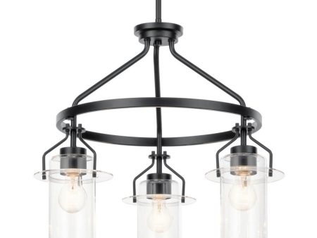 Everett 23 in. 3 Lights Chandelier Black finish Online now