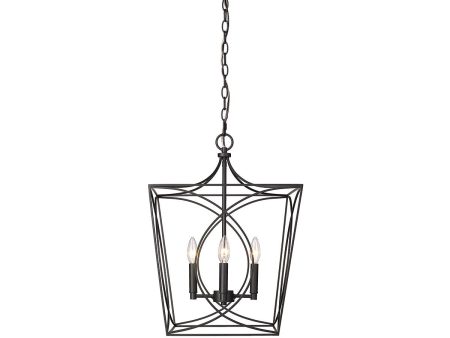 Tracy 16 in. 4 Lights Pendant Light Matte Black Finish Discount