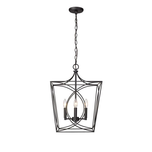 Tracy 16 in. 4 Lights Pendant Light Matte Black Finish Discount