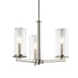 Crosby 18  3-Light Convertible Chandelier with Clear Glass, Brushed Nickel Finish For Cheap