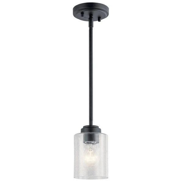 Winslow 8  1-Light Mini Pendant Light, Black Finish Discount