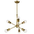 Armstrong 20 in. 6 Lights Chandelier Natural Brass Finish For Cheap