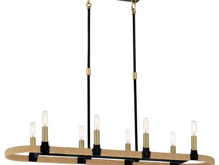 Windward Passage 41 in. 8 Lights Pendant Light Brass & Black Finish Cheap