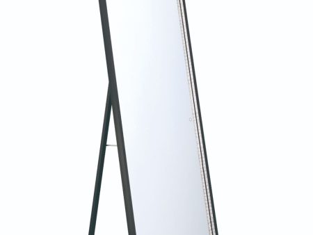 Cerissa 65 In. X 24 In. LED Floor Mirror Selectable CCT Black Finish For Sale