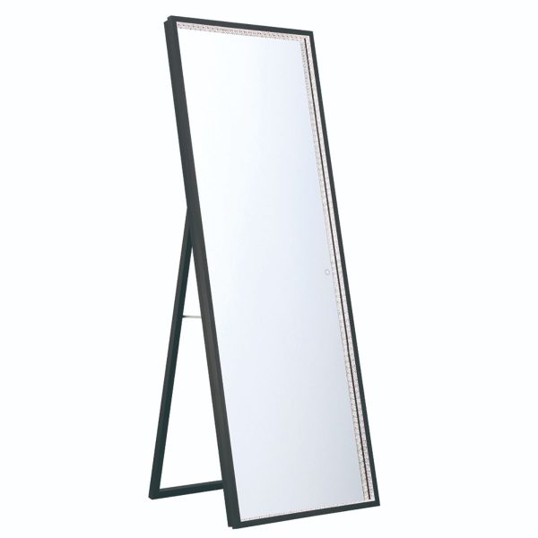 Cerissa 65 In. X 24 In. LED Floor Mirror Selectable CCT Black Finish For Sale