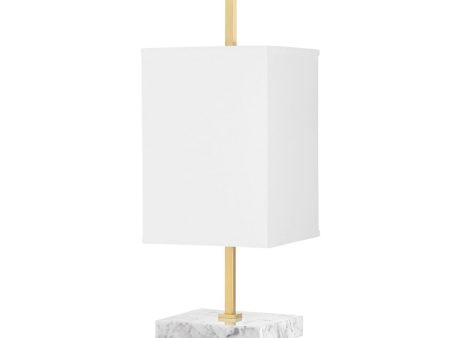 Mikaela Table Lamp White Marble Base and Aged Brass Finish Supply