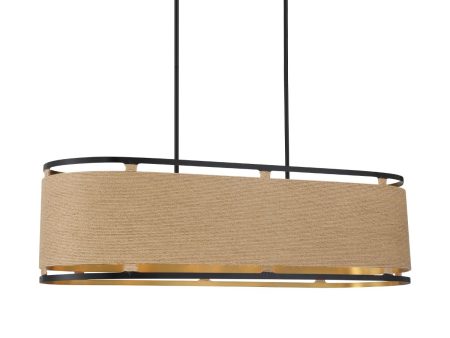 Windward Passage 44 In. 8 Lights Pendant Light Black & brass Finish For Sale