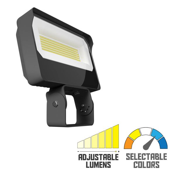 Dusk To Dawn LED Flood Light, 70 80 90W, 14000 Lumens, 30K 40K 50K, 120-277V, Trunnion Mount Online now