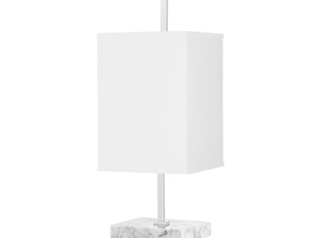 Mikaela Table Lamp White Marble Base and Polished Nickel Finish Online now